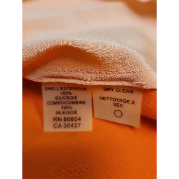 Magaschoni Ny Women's 100% Silk Sleeveless Blouse Coral & Orange Nwt Size 8 - Picture 5 of 9